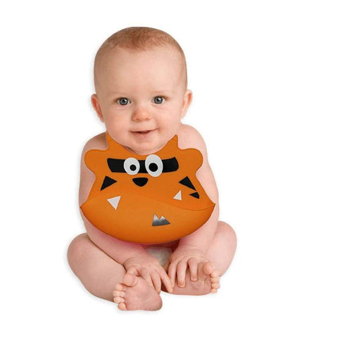 AussieSuperStore Homeware Supplies Reusable Silicone Baby Bibs - Orange Reusable Washable Silicone Baby Todder & Bibs | Kids & Baby Products CBBIBORG
